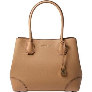 Michael Kors Mercer‎ Gallery Medium Center Zip Tote Pebbled Leather Satchel Nude